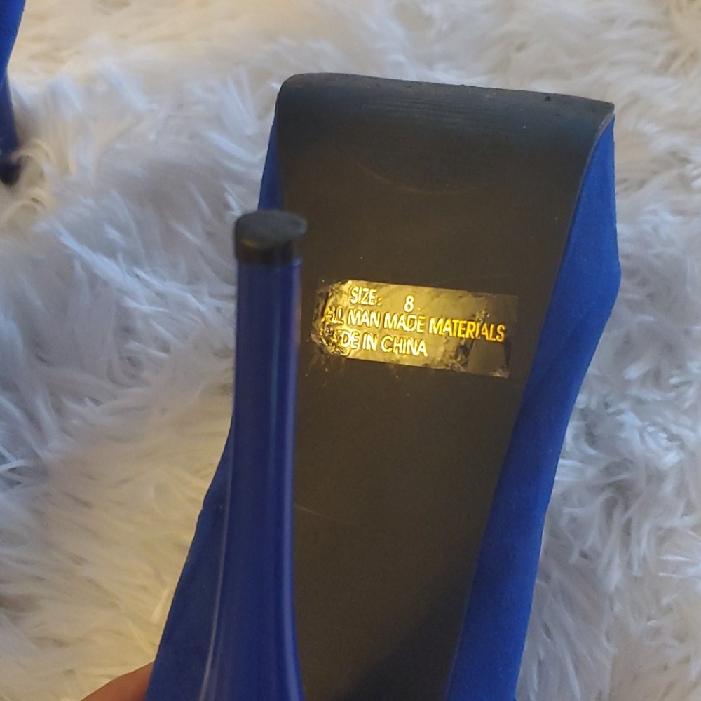 Blue faux suede stilettos - Picture 4 of 4